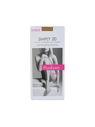 HUDSON | Socquettes fines SIMPLY 20, lot de 2, noir | hellbraun